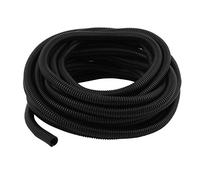 Tubo flessibile corrugato ignifugo in PVC aperto, diametro 11 mm, lunghezza 9,3 metri, nero