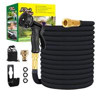 Tubo flessibile da giardino 22,5 m/30 m, tubo flessibile per acqua estensibile con 10 funzioni di spruzzo, adattatore rapido e supporto a parete, adattatore per 1/2' 3/4" e supporto da parete (100 FT)