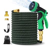 Tubo flessibile da giardino 30 m/100 FT,senza pieghe, tubo flessibile per pantaloni da giardino con spray a 10 funzioni, resistente tubo dell'acqua in lattice a 3 strati, 3/4 pollici e 1/2 pollici,