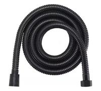 Tubo flessibile da giardino estensibile lungo for bagno, tubi di prolunga idraulici neri/argento da 1,5/2 m, raccordi in acciaio inossidabile, tubo for doccia for la casa(2M black)