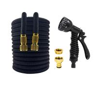 Tubo flessibile da giardino estensibile magico, strumento di irrigazione for cortili, alta pressione(Black hose black gun,1/2''_100FT)