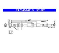 Tubo flessibile del freno ATE 24.5140-0421.3