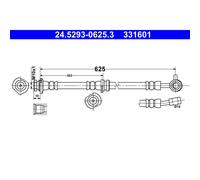 Tubo flessibile del freno ATE 24.5293-0625.3, destro