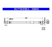Tubo flessibile del freno ATE 83.7119-0180.3