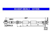 ATE 83.8247-0636.3 Tubo freno