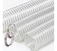 Tubo flessibile di raccolta polvere in PVC, resistente alle forature, con fascette stringitubo, for aspiratori e falegnameria(10m(32.8ft),75mm/3in)