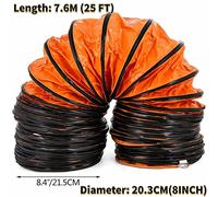 Tubo flessibile di scarico flessibile in PVC da 25 piedi Diametro 8 pollici 10 pollici con anello a forma di D for scarichi di sfiato for ventole da condotto in fabbrica e seminterrato(25FT 8 Inch)