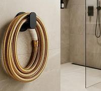 Tubo Flessibile Doccia Oro 2 mt Laccio Ricambio Doccetta Oro Ottone Bagno G1/2