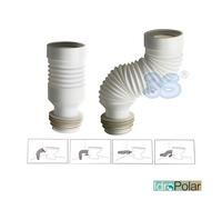 TUBO FLESSIBILE ESTENSIBILE PER SCARICO WC WATER E PARETE DA 23 A 54 CM