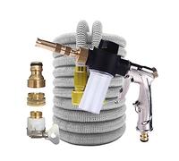Tubo flessibile flessibile ed estensibile for uso domestico, tubo da giardino in plastica ad alta pressione, con pistola a spruzzo in schiuma for irrigazione.(F01,1/2"_50FT)