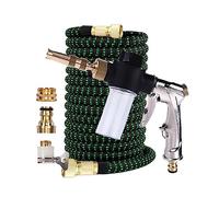 Tubo flessibile flessibile ed estensibile for uso domestico, tubo da giardino in plastica ad alta pressione, con pistola a spruzzo in schiuma for irrigazione.(F07,1/2"_75FT)