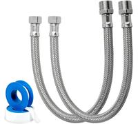 Parpyon® Flessibile Rubinetto MF 1/2 Prolunga tubo filettato Sifone Lavabo Bagno Sifone Lavello Cucina Tubo scarico lavandino Antiodore + nastro e guarnizione (Flessibile M/F 1/2" - 40CM)