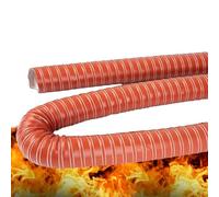 Tubo flessibile for alte temperature da 4 m/13 piedi for raffreddamento freni e sfiato essiccatore - Condotto in fibra di vetro rivestito in silicone con morsetti in acciaio inossidabile(45mm L13ft)