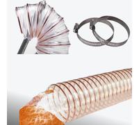 Tubo flessibile for aspirapolvere da 1,5 mm/0,06 pollici di spessore, tubo in PU con 2 morsetti, tubo flessibile for la raccolta della alle forature(L 3.3ft/1m,Dia 7-7/8"/200MM)