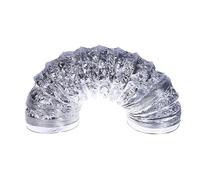 Tubo flessibile for condotto di ventilazione in alluminio con 2 morsetti, diametro 80-300 mm, lunghezza 2-5 m, for sfiato dell'asciugatrice, bagno, cucina, idroponica, estrattore(2m,150mm)