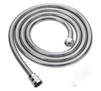 Tubo flessibile for doccia nero da 1,5 m/2 m/3 m G1/2 pollici, prolunga for soffione for bagno in acciaio inossidabile cromato giardino(Silver,150cm)