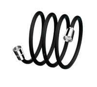 Tubo flessibile for doccia universale GI/2 anti-avvolgimento, flessibile ad alta pressione, liscio, da 1,5/2,0 metri, in nylon for bagno(Black 1.5M)
