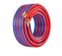 Tubo flessibile for ossigeno e acetilene, 28 m, doppio tubo for torcia di saldatura con raccordo in rame, spessore 8 mm, a prova di esplosione industriale, for taglio con ossigeno ossiacetilene(9.5m)