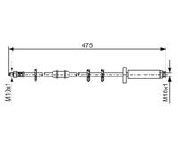 Tubo flessibile freno 1 987 476 329 BOSCH per PEUGEOT FIAT CITROËN