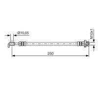 Tubo flessibile freno 1 987 481 434 BOSCH per OPEL NISSAN