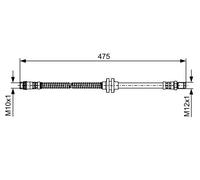 Tubo flessibile freno 1 987 481 496 BOSCH per RENAULT MEGANE II SCÉNIC II