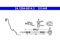 Tubo flessibile freno 24.1294-0014.3 ATE per AUDI VW SEAT