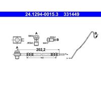 Tubo flessibile freno 24.1294-0015.3 ATE per AUDI VW SEAT