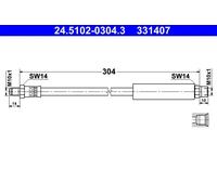 Tubo flessibile freno 24.5102-0304.3 ATE per BMW 3 3 Touring 3 Cabriolet 7 5 6