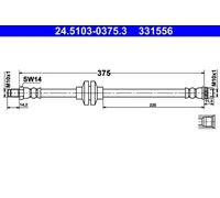 Tubo flessibile freno 24.5103-0375.3 ATE per OPEL RENAULT