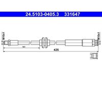 Tubo flessibile freno 24.5103-0405.3 ATE per OPEL ADAM CORSA E