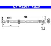 Tubo flessibile freno 24.5103-0430.3 ATE per BMW 3 3 Coupé 3 Touring 3 Compact
