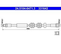 Tubo flessibile freno 24.5104-0471.3 ATE per MERCEDES-BENZ CLASSE C CLS CLASSE E