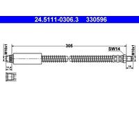 Tubo flessibile freno 24.5111-0306.3 ATE per PEUGEOT 206 Hatchback 206 Van 206+