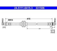 Tubo flessibile freno 24.5111-0415.3 ATE per DACIA RENAULT