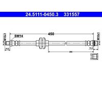 Tubo flessibile freno 24.5111-0450.3 ATE per DACIA RENAULT