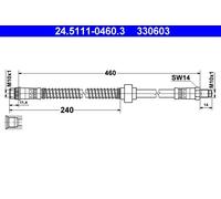 Tubo flessibile freno 24.5111-0460.3 ATE per CITROËN PEUGEOT