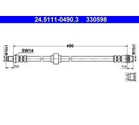 Tubo flessibile freno 24.5111-0490.3 ATE per RENAULT ESPACE III