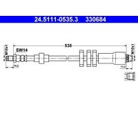 Tubo flessibile freno 24.5111-0535.3 ATE per PEUGEOT 406 Break 406