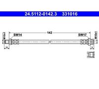 Tubo flessibile freno 24.5112-0142.3 ATE per FIAT ALFA ROMEO OPEL ABARTH