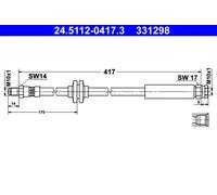 ATE Tubo Del Freno Posteriore per Fiat Ducato Cassone/Telaio Bus 24.5112-0417.3