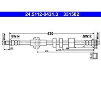 Tubo flessibile freno 24.5112-0431.3 ATE per ALFA ROMEO GIULIETTA