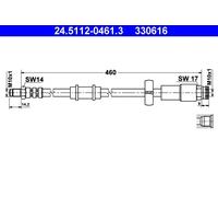 ATE Tubo Freno Anteriore per Fiat Ducato Pritsche/Telaio Bus 24.5112-0461.3