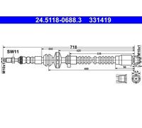 Tubo flessibile freno 24.5118-0688.3 ATE per BMW 6 Cabriolet 5 5 Touring 7