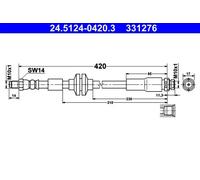 Tubo flessibile freno 24.5124-0420.3 ATE per FORD FOCUS II Turnier FOCUS C-MAX