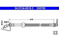 Tubo flessibile freno 24.5134-0518.3 ATE per RENAULT OPEL