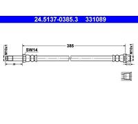 Tubo flessibile freno 24.5137-0385.3 ATE per MERCEDES-BENZ VW