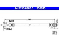 Tubo flessibile freno 24.5138-0263.3 ATE per AUDI SEAT