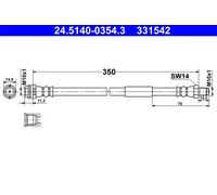 Tubo flessibile freno 24.5140-0354.3 ATE per MERCEDES-BENZ CLS CLASSE E
