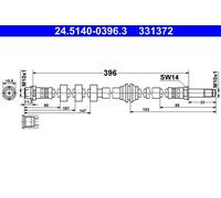 Tubo flessibile freno 24.5140-0396.3 ATE per AUDI PORSCHE