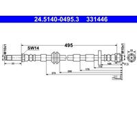 Tubo flessibile del freno ATE 24.5140-0495.3
